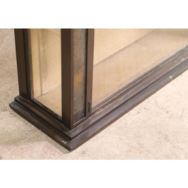 Mid 20th Century European 5 Ft. Brass Free Standing Display Case For Sale - Image 10 of 14