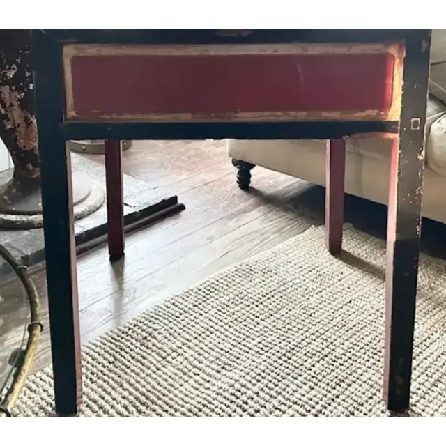 Black Antique Asian Desk With Original Old Painted Surface For Sale - Image 8 of 8
