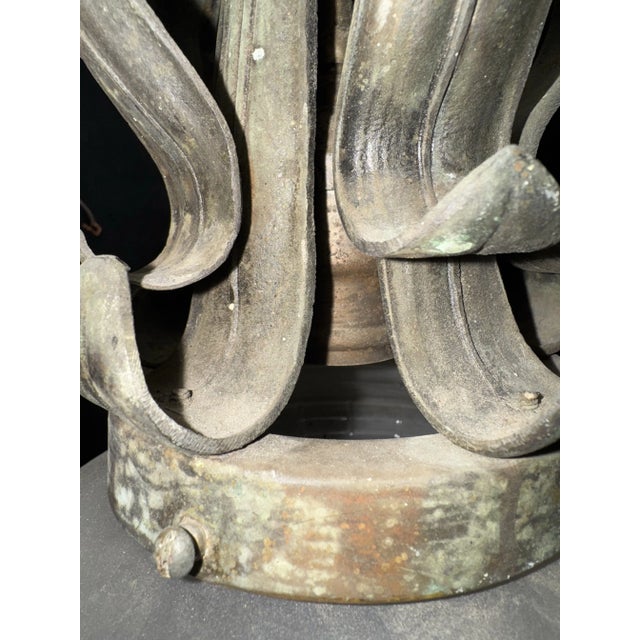 Antique Arts and Crafts Craftsman Art Nouveau Pendant Light, Circa 1910 For Sale - Image 11 of 12