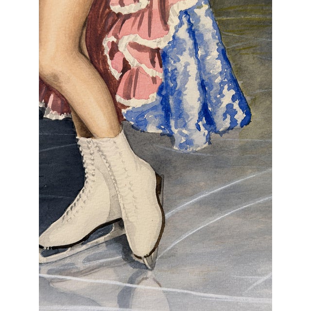 1960s Pamela De Meo, Pin-Up of Skater Tenley Albright, 1965, Gouache For Sale - Image 5 of 7