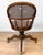 Vintage Traditional Mahogany & Cane Bankers Swivel Desk Chair For Sale - Image 6 of 17