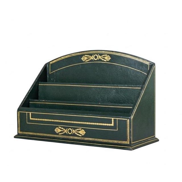 Green and Gold Three-Tier Letter Holder, 1960s For Sale - Image 16 of 16