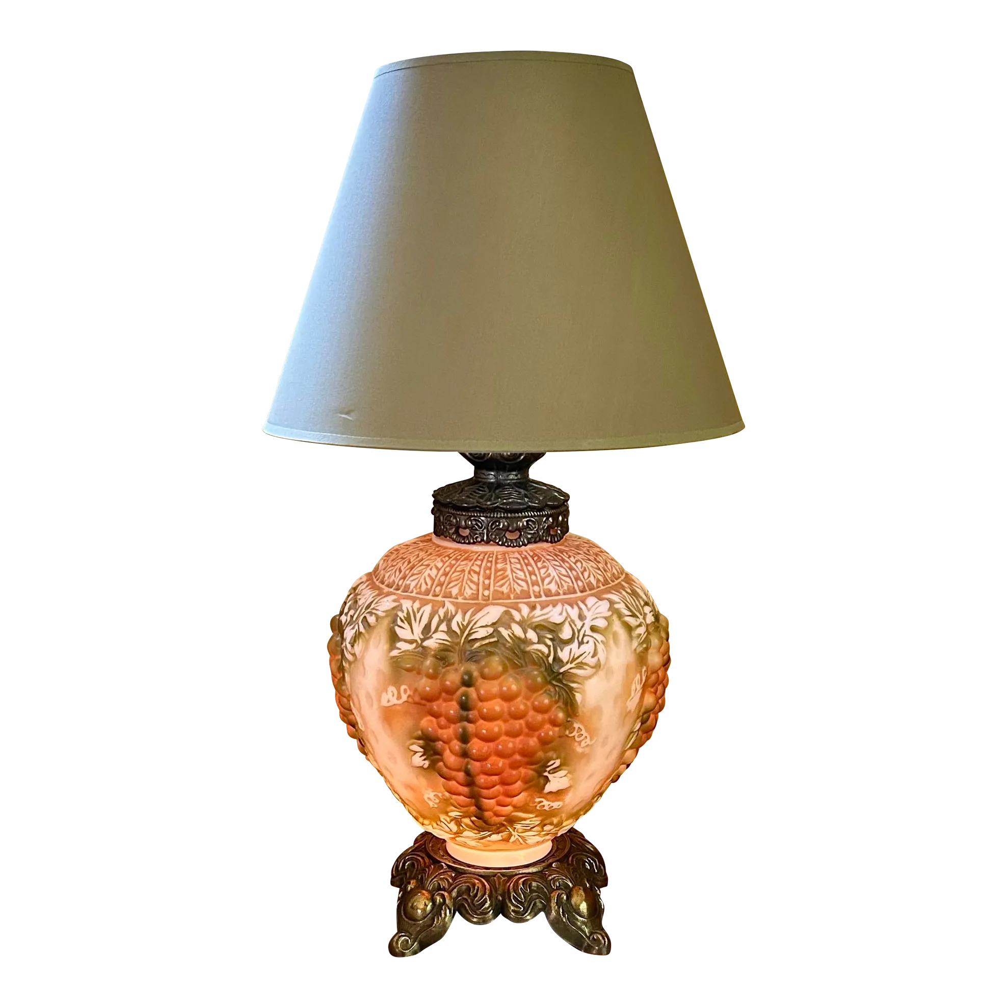 Vintage Carl Falkenstein Hollywood Regency, Embossed Grapevine