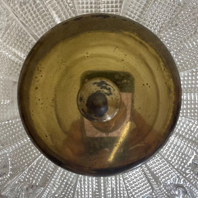 Brass 1940s Carl Fagerlund Slumped Glass Pendant Light, Attributed For Sale - Image 8 of 8