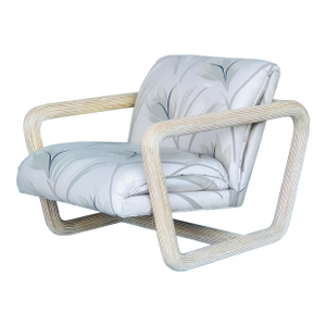 1985 Modernist Rattan Pencil Reed Lounge Chair