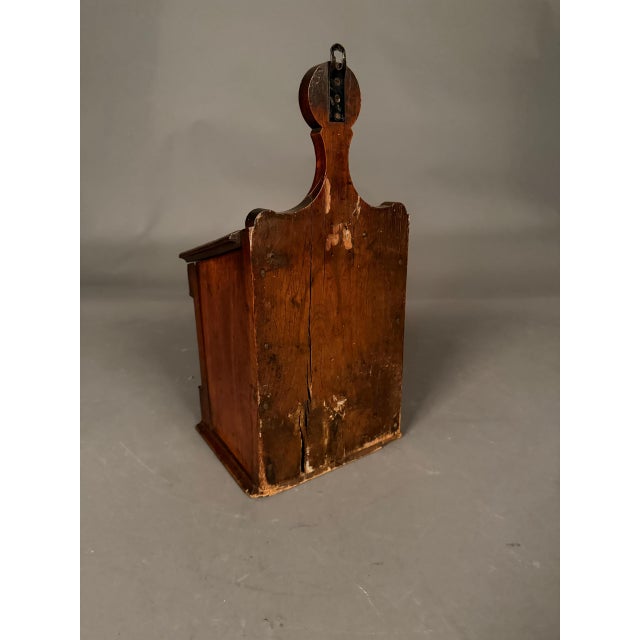19th Century French Walnut Salt Box With Burl Walnut Drawer, Lift Lid & Brass, Circa 1820 For Sale - Image 4 of 11