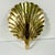 1960s Vintage Coastal Hollywood Regency Boho Chic Brass Fan Shell Candle Holder Wall Sconce For Sale - Image 9 of 10