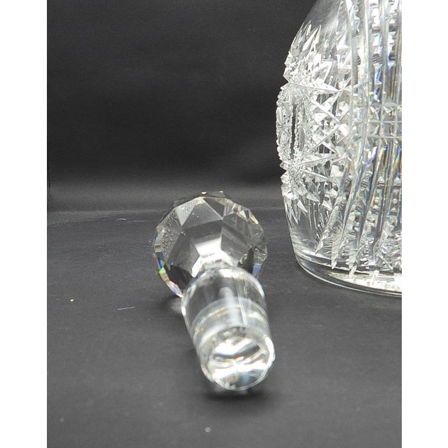 Glass Early 20th Century Brilliant Cut Crystal Wine Decanter Carafe Mars Pattern 1907 For Sale - Image 7 of 11