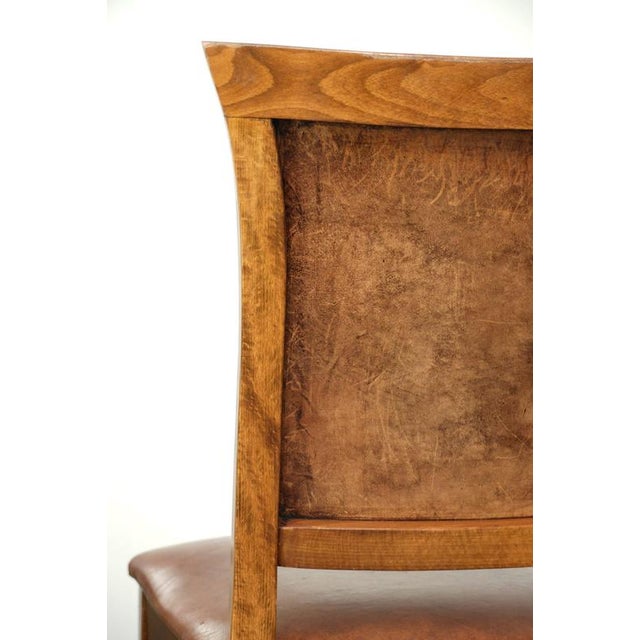 Sheepskin Dining Chairs in Warm Cognac Color with Decorative Nails, Set of 6 For Sale - Image 16 of 18