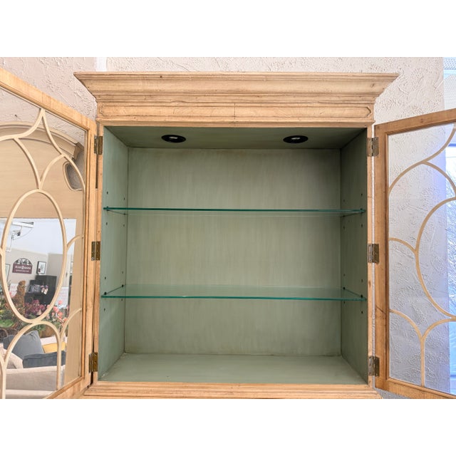 Tan Century Furniture Monarch Buxton Hand Painted Secretary Cabinet Credenza For Sale - Image 8 of 12