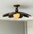 Black Antique Brass Semi Flush Mount Light Fixture, Handmade Flower Ceiling Light For Sale - Image 4 of 18