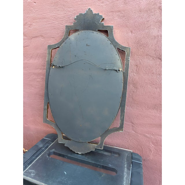 Hollywood Regency Faux Bamboo Mirror For Sale - Image 3 of 5