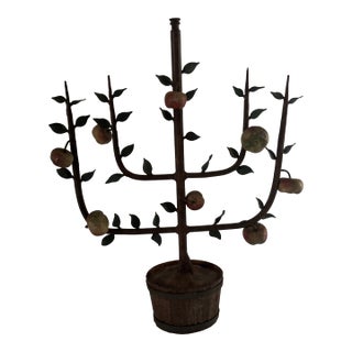 Mid Century Tole Espaliered Apple Tree For Sale