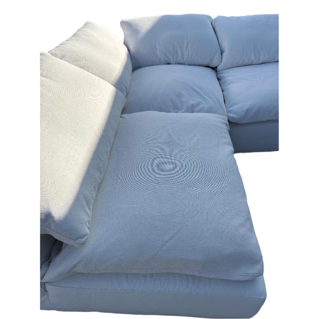 Restoration Hardware Cloud® Modular 4-Piece Armless Sectional – Classic Depth in White For Sale - Image 10 of 12