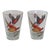 Hazel Atlas Golden Pheasant Glass Barware Glasses Cups Set of Two For Sale