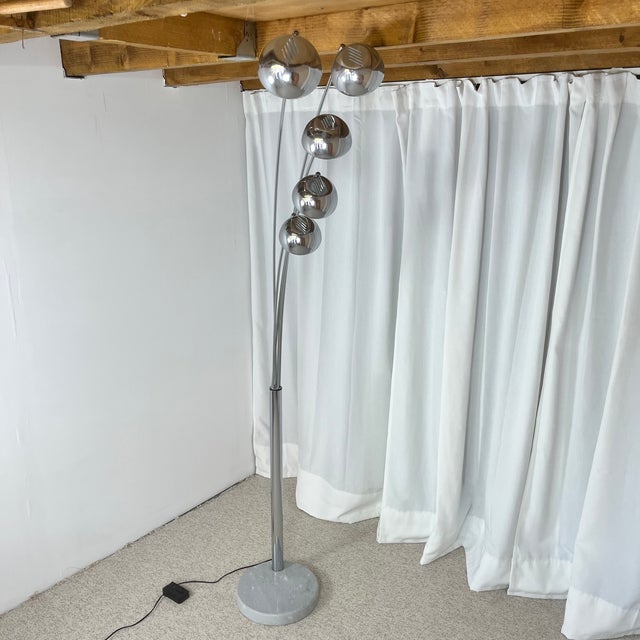 Arc Floor Lamp with Tree-Shaped Base and Five Lights, 1990s For Sale - Image 4 of 18