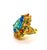 Baroque Bochic “Capri” Vintage Pink, Green & Yellow Sapphire & Ring — 18K Gold & Silver For Sale - Image 3 of 12