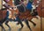 "Samurai", C. 1950s Showa Era Japanese Silk Byobu Screen For Sale - Image 11 of 18
