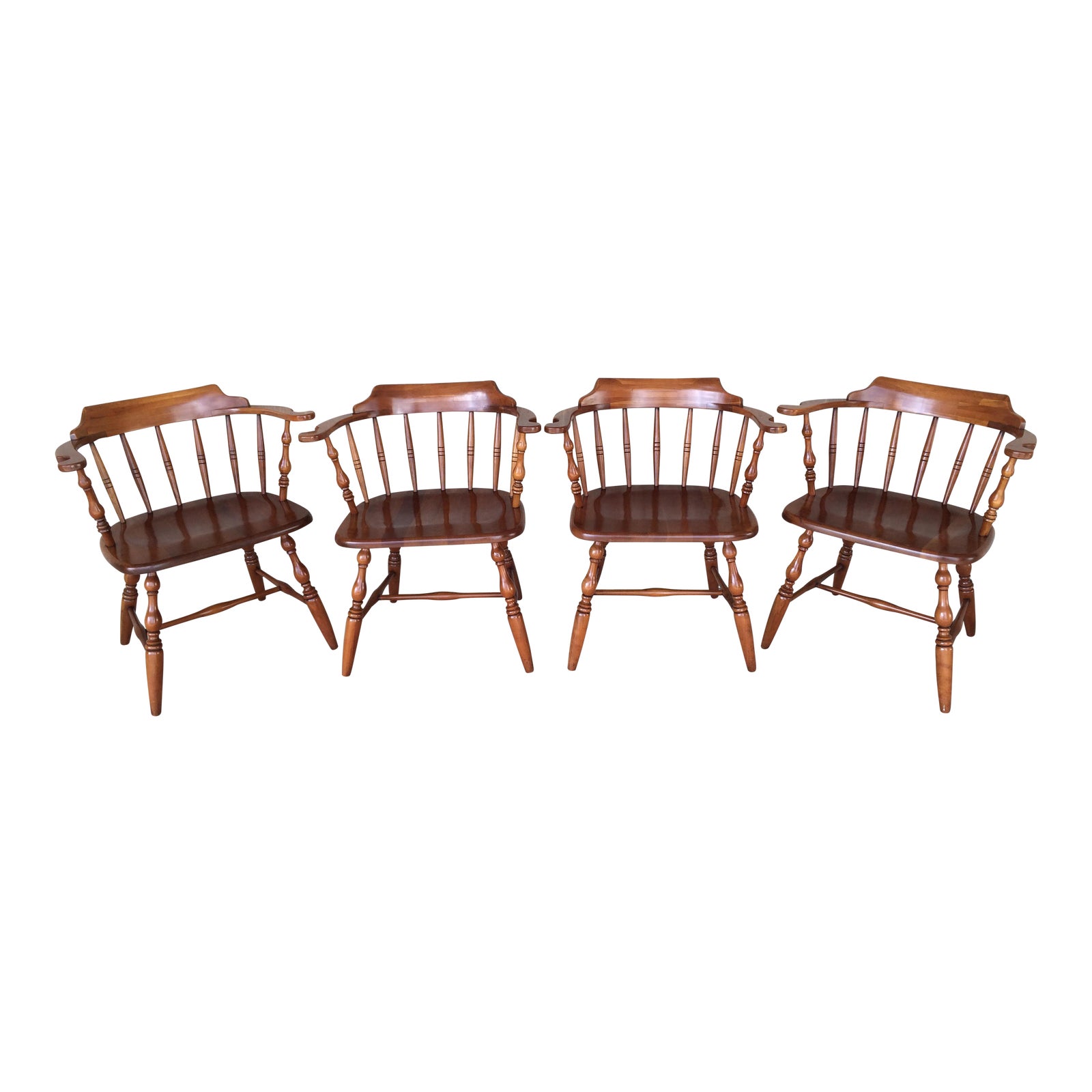 Virginia House Solid Cherry Barrel Back Chairs Set of 4 Chairish