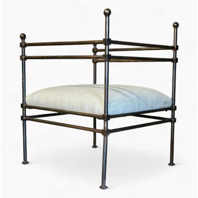 Mid 20th Century Mid-Century Iron Throne Chair, After Janus Et Cie For Sale - Image 5 of 6