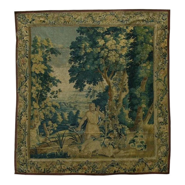15th Century Antique Brussels Millefleur Tapestry For Sale