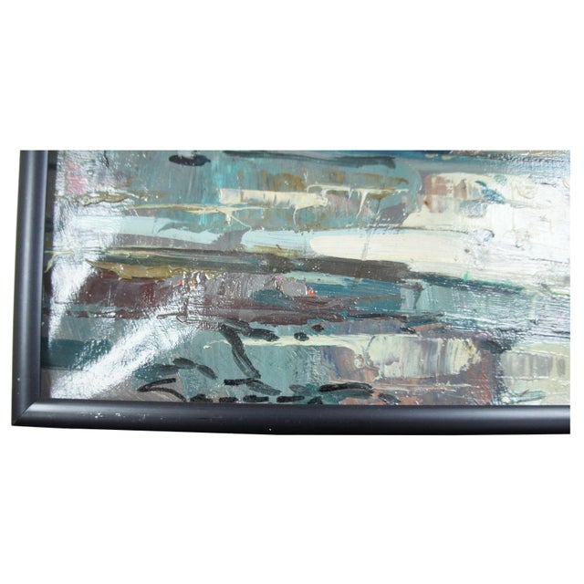 Italian Late 20th Century Andre Andreoli Italian Street Scene Oil Painting Tobacco Shop Cityscape Canvas, Framed For Sale - Image 3 of 6