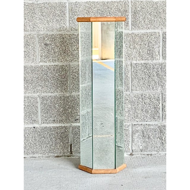 Vintage Hexagonal Mirrored Column For Sale - Image 9 of 9