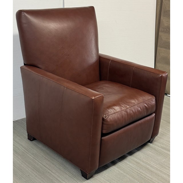 Design Plus Gallery presents a Modern Brown Leather Recliner Armchair from Crate & Barrel. This contemporary recliner is...