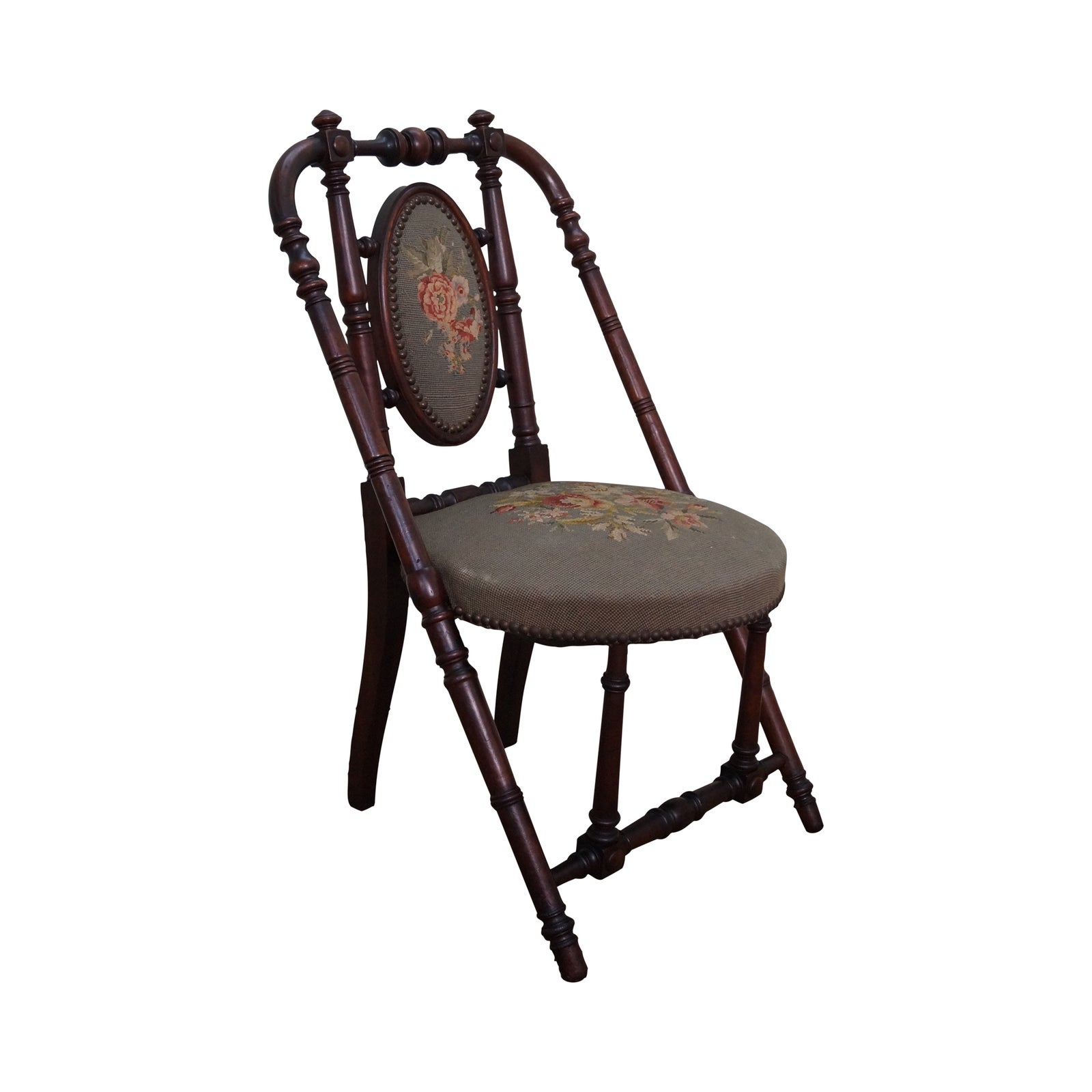 Hunzinger Antique Needlepoint Side Chair Chairish