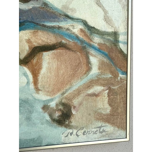 Vintage Boho Original Abstract Figurative on Canvas For Sale - Image 4 of 7