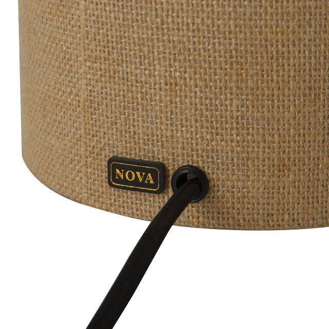 Moonlight Table Lamp - Woven Burlap Shade, Dimmer Switch For Sale - Image 10 of 12