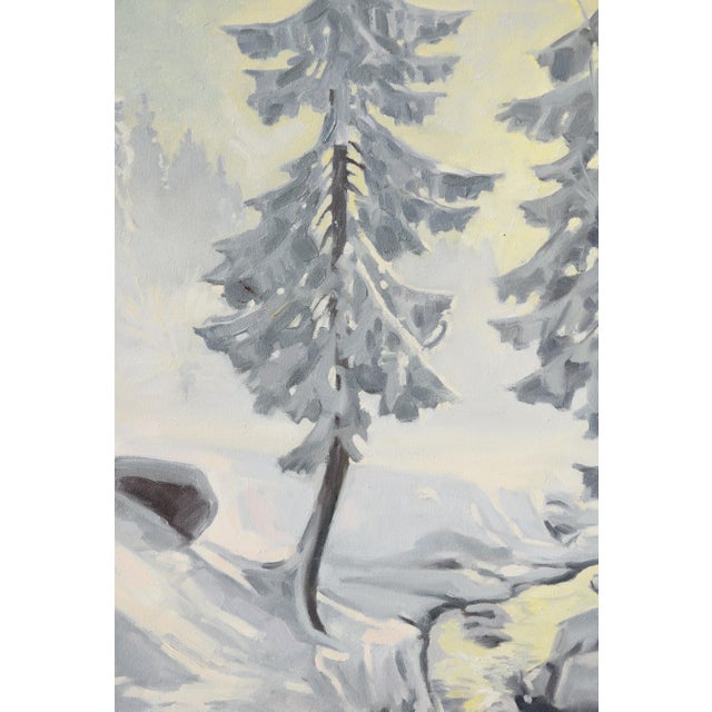 1980s Lothar Sperl, Lothar Sperl, Gemälde "winterlich verschneiter Wald", 1980, Framed For Sale - Image 5 of 9