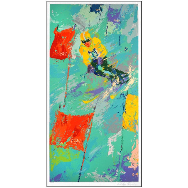 The artwork here, "Winter Olympic Skiing", is a wonderful depiction of an olympic skier going down the race course, that...