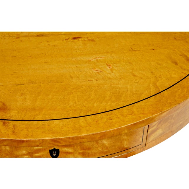 19th Century Swedish Birch Circular Center Table, 1870s For Sale - Image 6 of 7