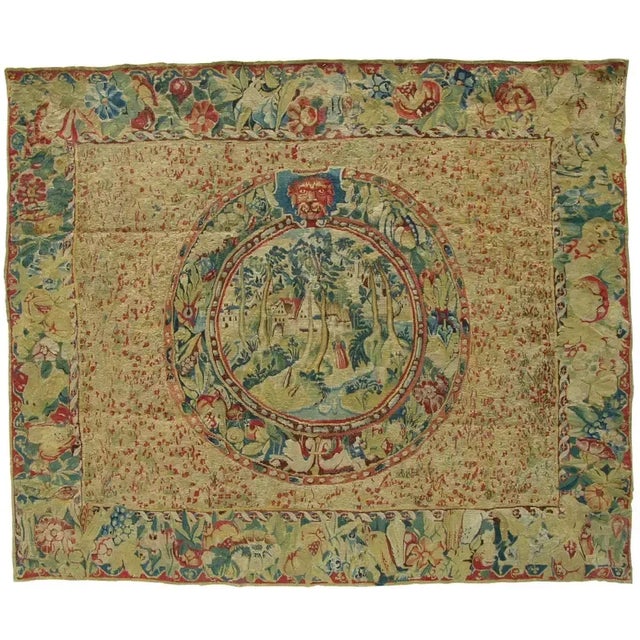Textile 15th Century Antique Brussels Millefleur Tapestry For Sale - Image 7 of 9