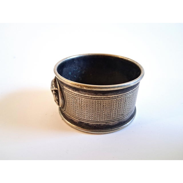 19th Century American Medallion Helmeted Coin Silver Napkin Ring - No Monogram For Sale - Image 4 of 7