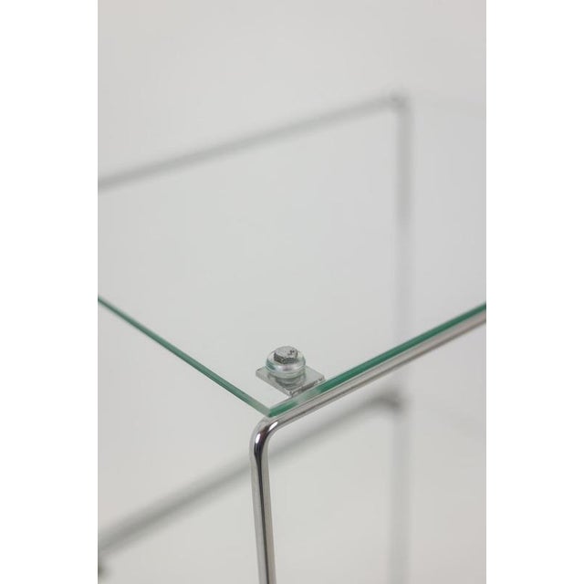 Shelves in Chrome-Plated Metal and Glass, 1970s, Set of 3 For Sale - Image 4 of 7