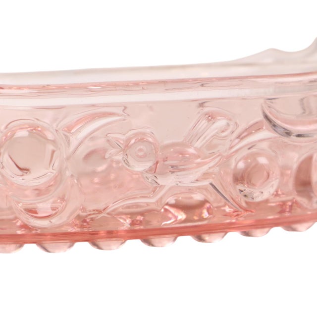 French Pink Depression Glass Jardinière Bowl with Cherubs and Birds For Sale - Image 11 of 18