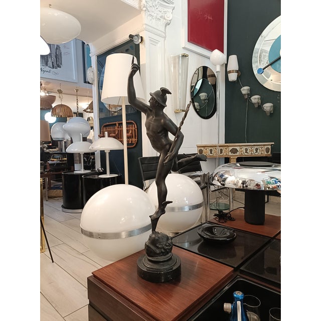 1950s After Giambologna, Nude Mercury or Hermes,1950s, Bronze & Marble For Sale - Image 5 of 6