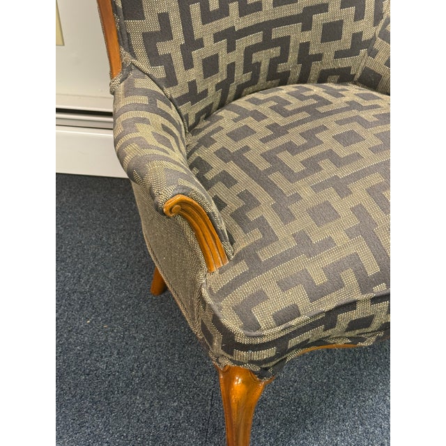 Late 20th Century Upholstered Wingback French Chair For Sale In New York - Image 6 of 10
