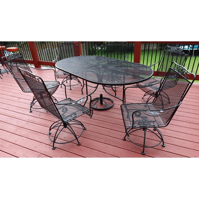 Meadow Craft "Dogwood" Iron Family Patio Set For Sale - Image 11 of 12