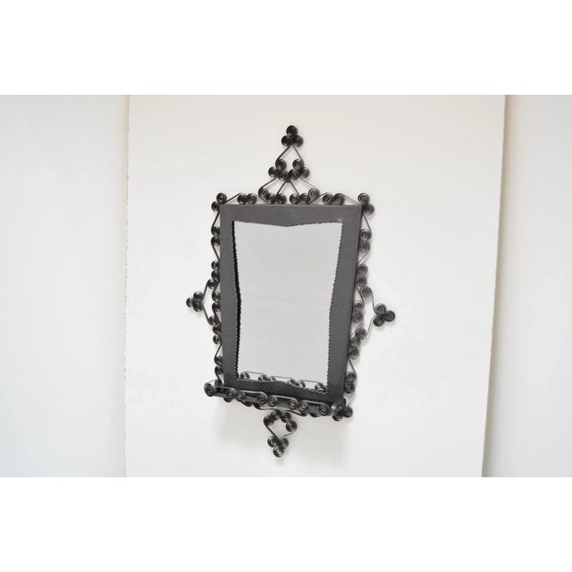 Made in Czechoslovakia Made of Mirror, Glass,Metal With aged patina Re-polished Original condition.