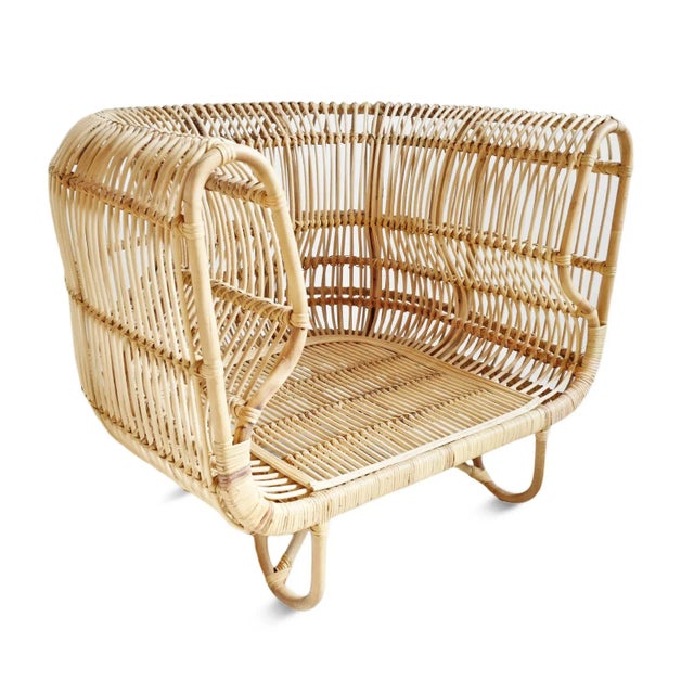 Contemporary Raw Bamboo Vintage Mantra Club Chair For Sale - Image 3 of 7