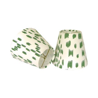 Brunschwig & Fils Les Touches Animal Print Tapered Chandelier Shades - A Pair For Sale