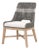 Tapestry Grey Mahogany Dining Chair, White Speckle Stripe & Dove Rope For Sale