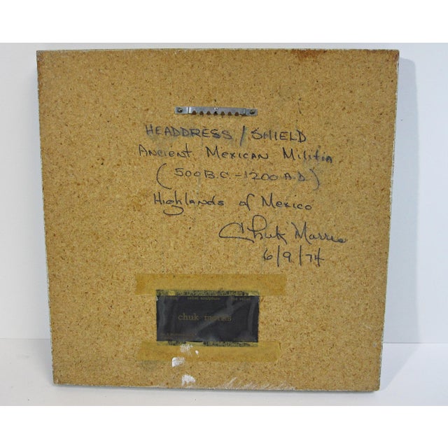 Sculpture Materials Chuk Morris 1974 Relief Headdress/Shield Ancient Mexican Motif, 11.5” For Sale - Image 7 of 9