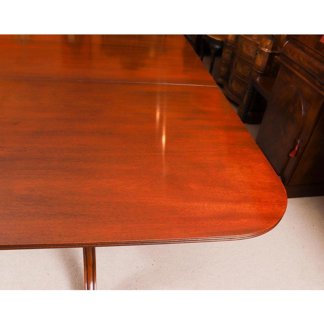Antique Regency Revival Triple Pillar Dining Table Whytock & Reid 20th Century, 1890s For Sale - Image 15 of 17