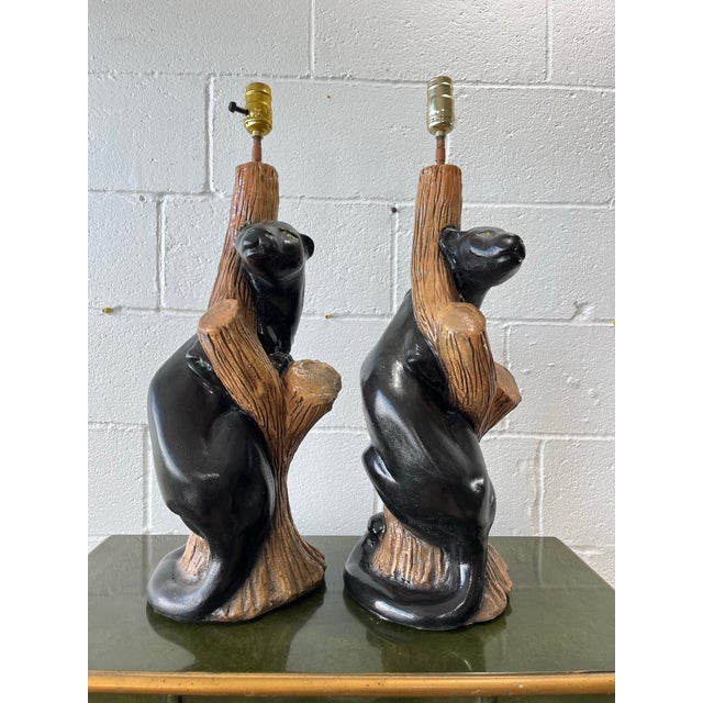 Sculpture Materials Panther Lamps For Sale - Image 7 of 9