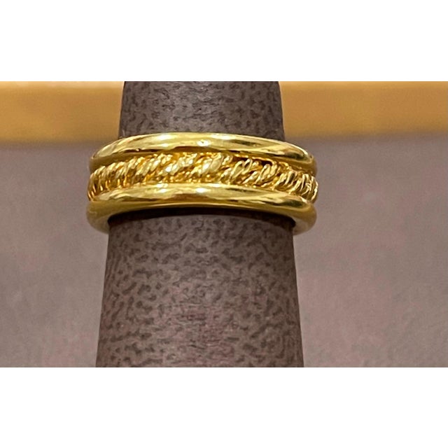 18 Karat Yellow Gold Classic Wide Wedding Band Ring For Sale - Image 17 of 18