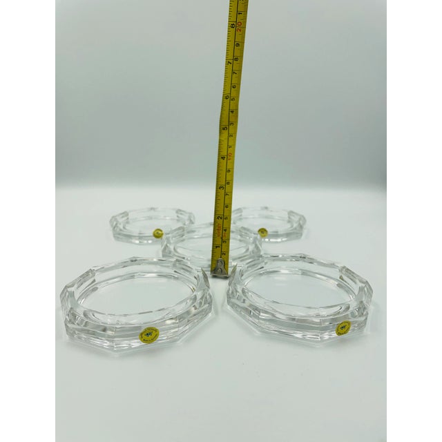Vintage Nonagon-Shaped German Crystal Coasters - Set of 5 For Sale - Image 9 of 10
